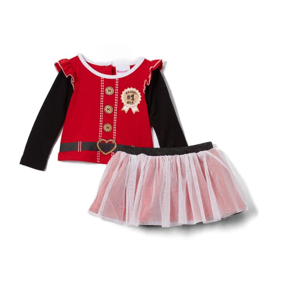 Nannette # Elf Girls Christmas Tutu Outfit Set
